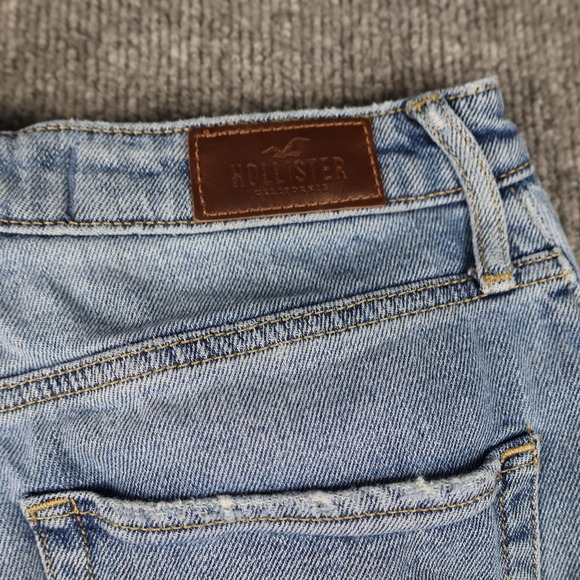 Hollister Jeans Womens 7 Light Wash Ultra High Rise Dad Distressed Ripped Knees - Picture 13 of 16